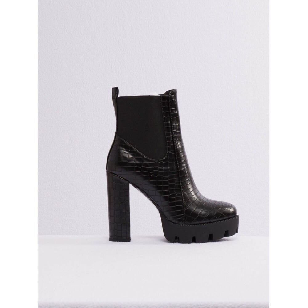 London Rag Black Crocodile Chelsea Boots Size US 9